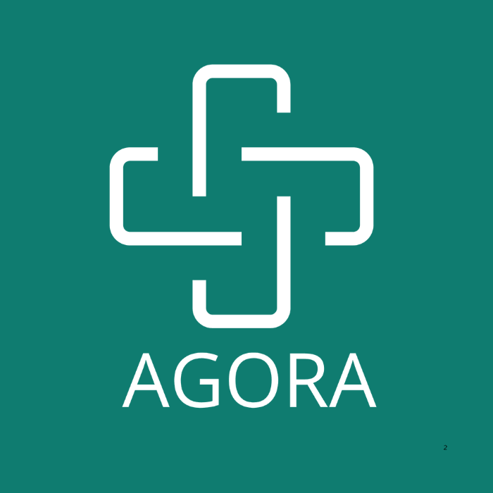 Agora logo on green