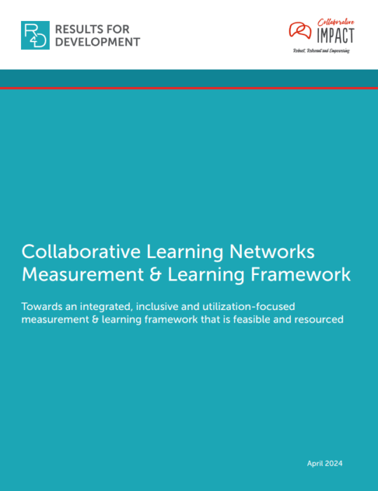 Collaborative Learning Networks Measurement and Learning Framework document cover
