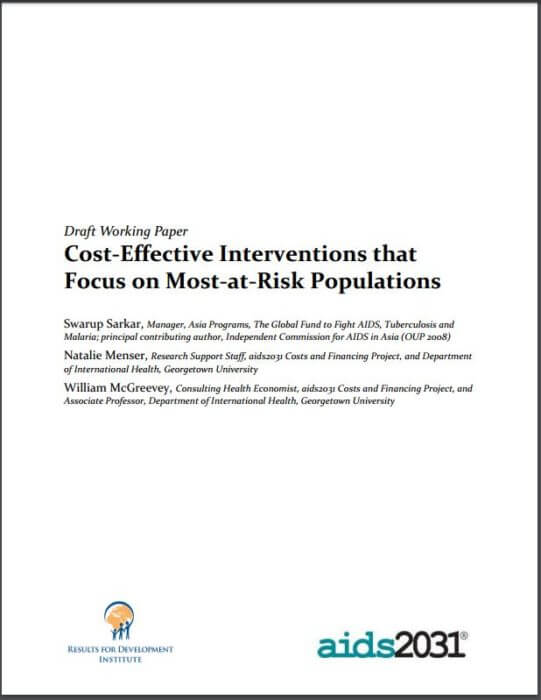 Cost-Effective Interventions that Focus on Most-at-Risk Populations