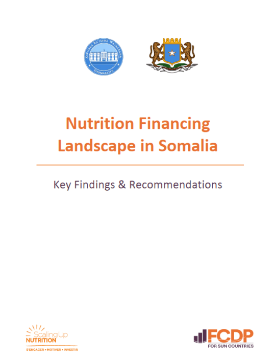 FCDP report - Nutrition financing landscaping in Somalia cover image