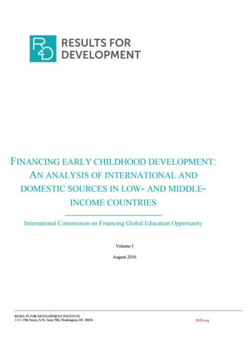 Financing Early Childhood Development report