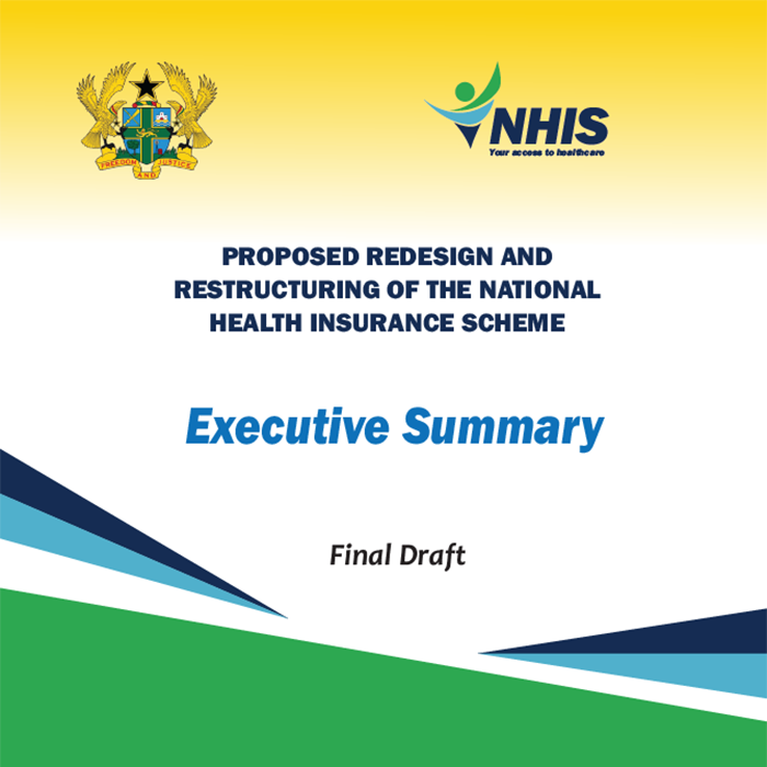 Ghana NHIS proposed redesign and restructuring of the nationa l health insurance scheme -cover image