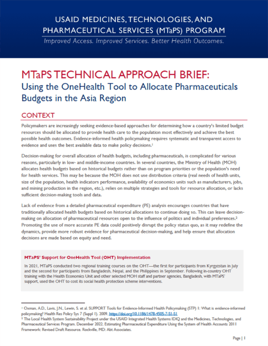 MTaPS technical approach brief cover image