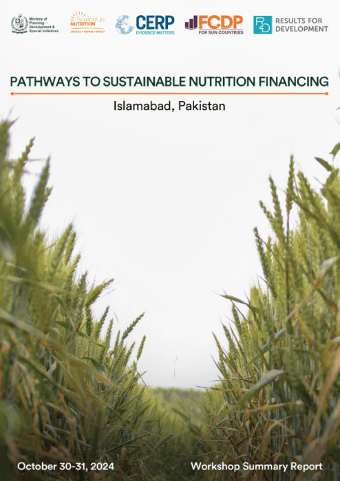 Cover image Pathways to Sustainable Nutrition Financing Islamabad Pakistan