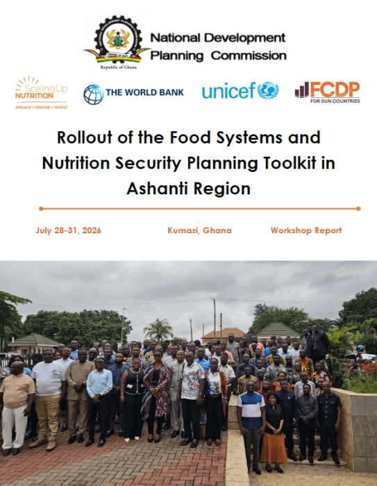 Rollout of the FSNS Planning Toolkit in Ashanti Region – Workshop Report Cover