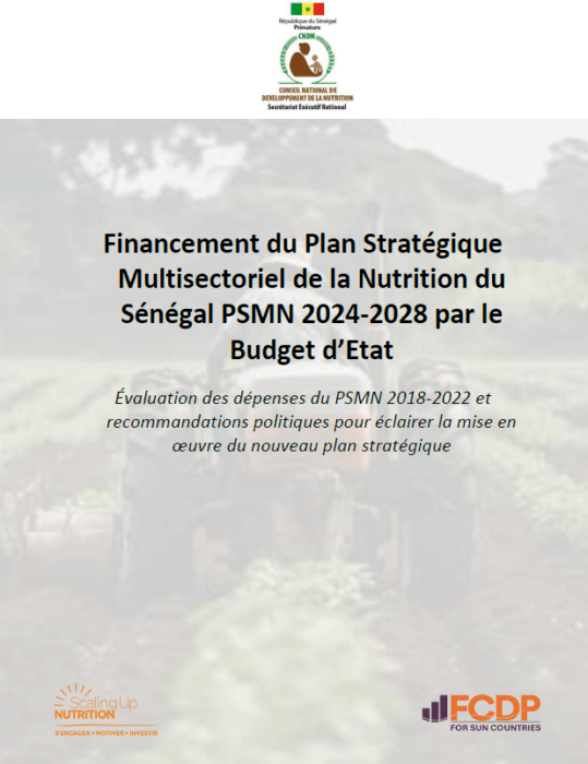 Senegal nutrition expenditure analysis FRENCH - report cover