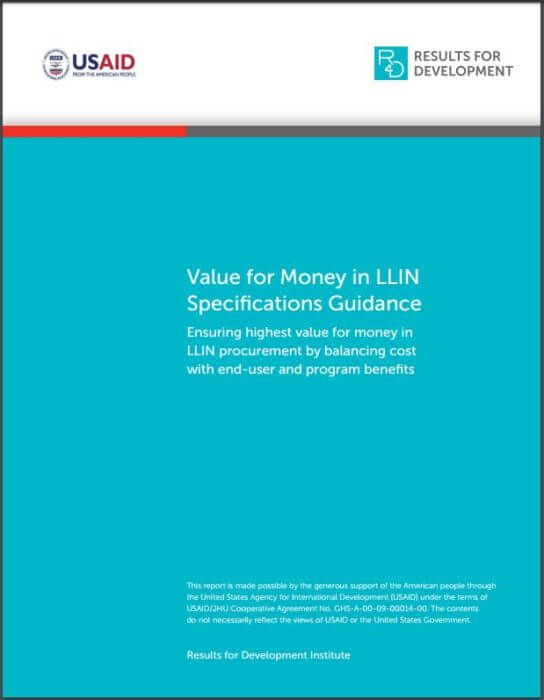 Value for Money in LLIN Guidance - report cover