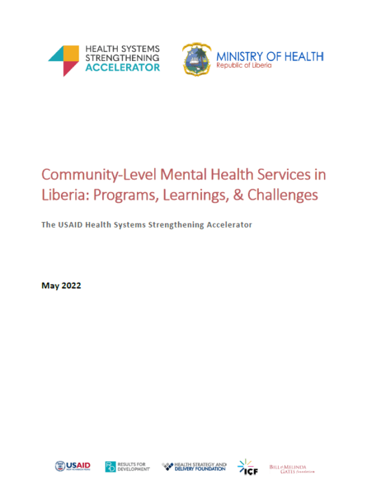 community mental health liberia report cover image